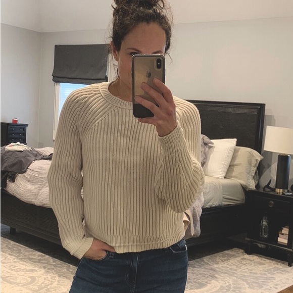 Cotton Ribbed Cropped J. Crew Sweater (M) - Picture 3 of 7